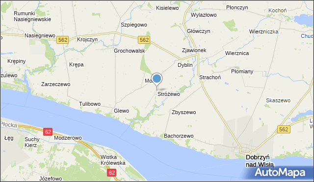mapa Stróżewo, Stróżewo gmina Dobrzyń nad Wisłą na mapie Targeo